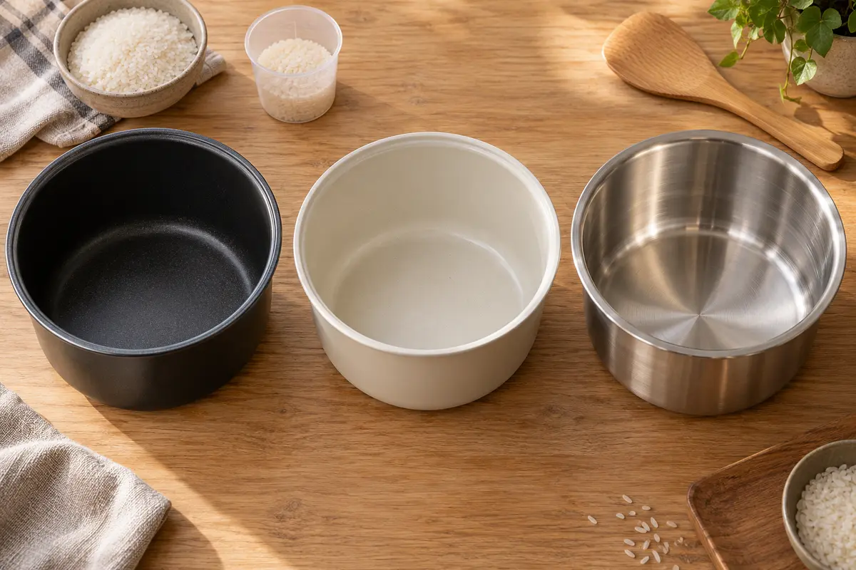 Rice cooker inner-pot materials compared: nonstick, ceramic and stainless steel