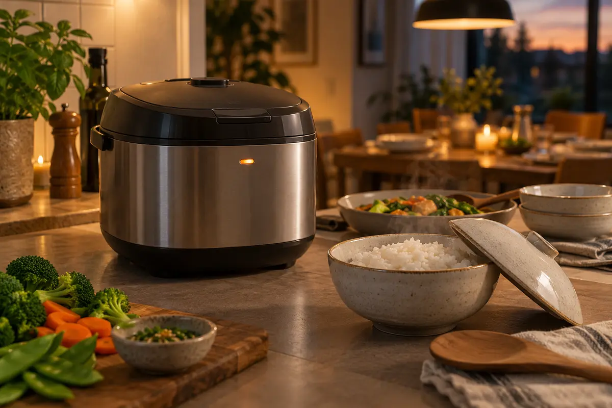 Rice cooker using keep-warm mode before dinner